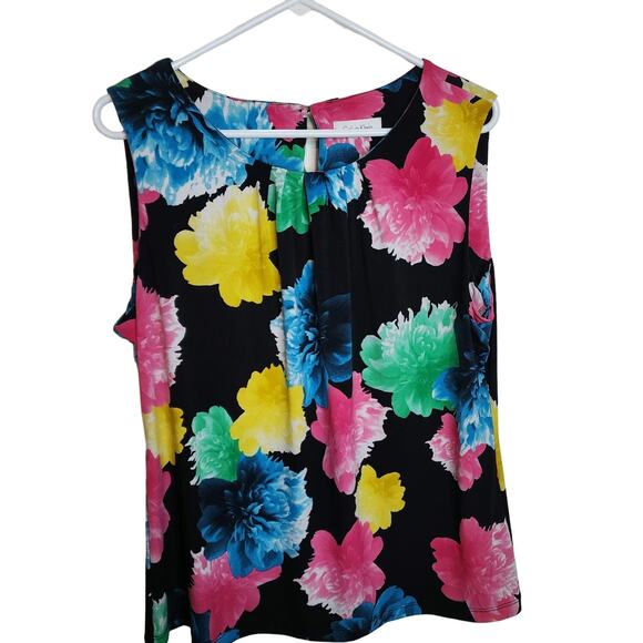 Calvin Klein Bright Floral Shell Blouse, XL - Picture 1 of 5